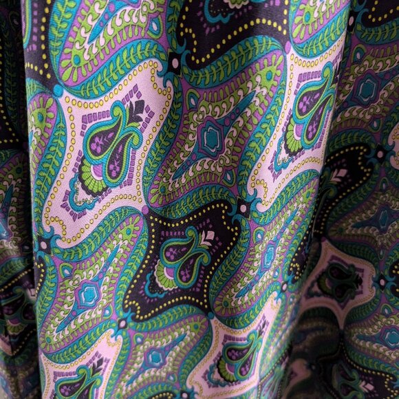 Laundry by Shelli Segal Silk Paisley Halter Midi Dress Size 12 Purple Green - Picture 7 of 12